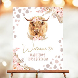 Willkommen Heilige Kuh Highland Pampas Farm Geburt Poster