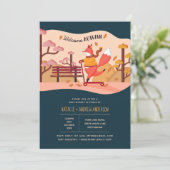 Willkommen Herbst gemütliche Fox Folk Art Babydusc Einladung (Stehend Vorderseite)