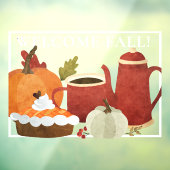 Willkommen Herbst, Kürbiskaffee und Kuchen Fensteraufkleber (Blatt 3)