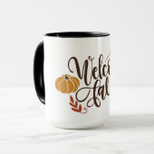 Willkommen Herbst mit Kürbis, Blätter und Acorns Tasse (Vorderseite Links)