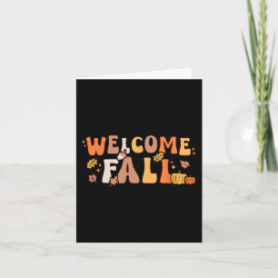 Willkommen Herbst Retro Hallo Herbstsaison Blätter Karte
