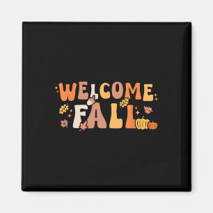 Willkommen Herbst Retro Hallo Herbstsaison Blätter Magnet