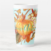 Willkommen Herbst Tropischer Fall Pumpkin Seashell Milchtasse (Vorderseite)
