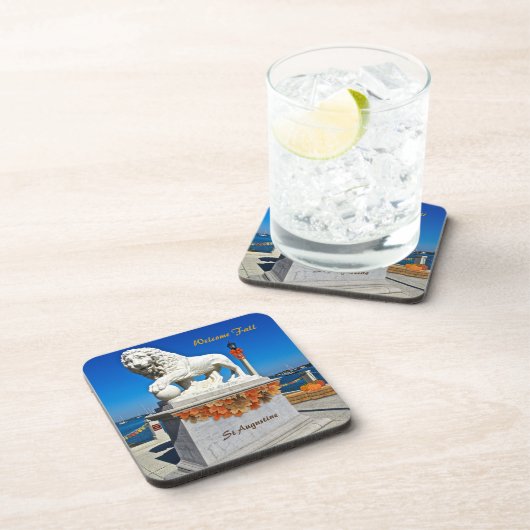 Willkommen Herbstküste St Augustine Florida Getränkeuntersetzer (Rechte Seite)