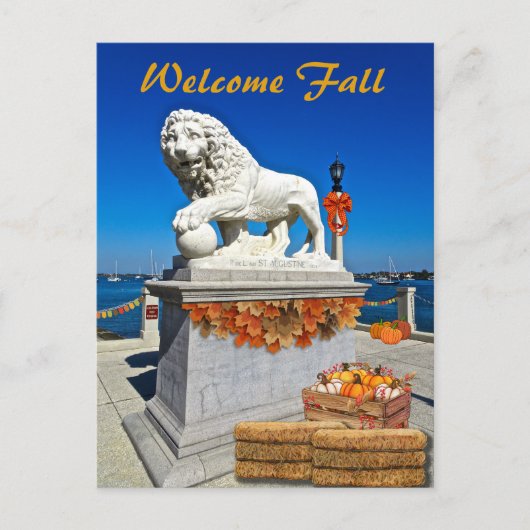 Willkommen Herbstküste St Augustine Florida Postkarte (Vorderseite)