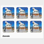 Willkommen Herbstküste St Augustine Florida Quadratischer Aufkleber (Blatt)