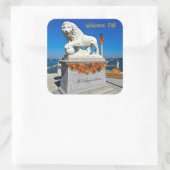 Willkommen Herbstküste St Augustine Florida Quadratischer Aufkleber (Tasche)