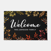 Willkommen Herbstlaub Personalisiert Familienname Fußmatte (Vorderseite)