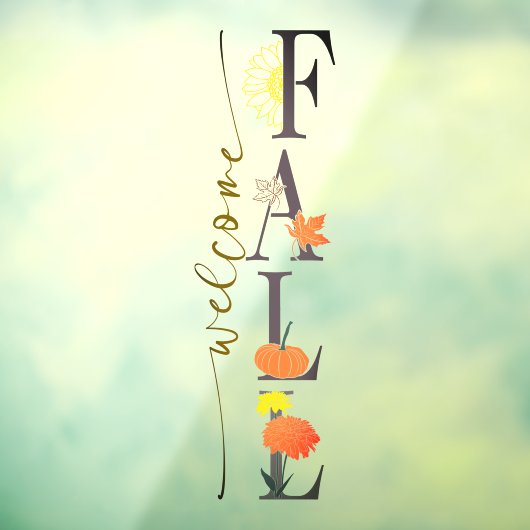 Willkommen Herbstsaison Blätter Pumpkin Blume Busi Fensteraufkleber (Blatt 3)