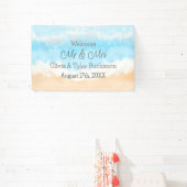 Willkommen Herr und Frau Coastal Wedding Banner (InSitu)