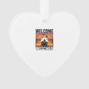 Willkommen Hexen Vintage Halloween Gravur Design Ornament