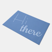 Willkommen Hi da Minimalistisch Blue Fußmatte (Schrägansicht)