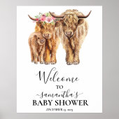 Willkommen Highland Cow Couples Baby Dusche Poster (Vorne)