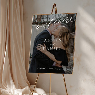 Willkommen Hochzeit druckbares Poster mit Foto