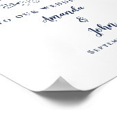 Willkommen Hochzeit Elegant Moderne Kalligrafie Bl Poster (Ecke)