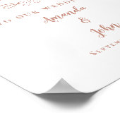 Willkommen Hochzeit Elegante Chic Calligrafy Rose  Poster (Ecke)