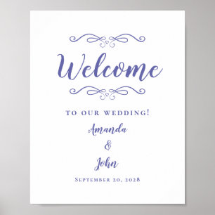 Willkommen Hochzeiten Elegante Kalligrafie Periwin Poster
