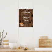 Willkommen Hochzeitposter Pumpkin Sign Wood Harves Poster (Küche)