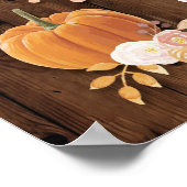 Willkommen Hochzeitposter Pumpkin Sign Wood Harves Poster (Ecke)