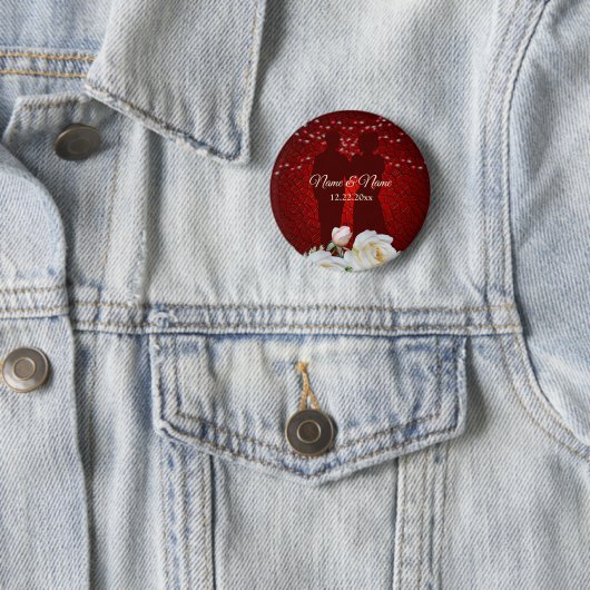 Willkommen Hochzeitsfeier Rote Flora Moderne Button (Beispiel)