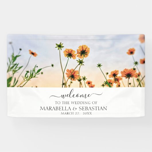 *~* WILLKOMMEN Hochzeitsflorale AR9 Mohn Banner (Horizontal)