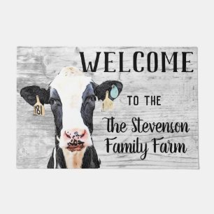 Willkommen Holstein Kuh Milchfarm Custom Animal Fußmatte