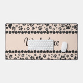 Willkommen Hund Paws Black&White Polka Dot auf Pin Schreibtischunterlage (Tastatur & Maus)