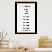 Willkommen Ihr Logo hier Schwarz-Weiß-Vorlage Poster (Küche)