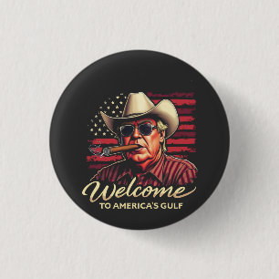 Willkommen im Amerikanischen Golf-Funny Trump Amer Button