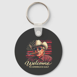 Willkommen im Amerikanischen Golf-Funny Trump Amer Schlüsselanhänger