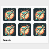 Willkommen im Atome Martini Club Age Quadratischer Aufkleber (Blatt)