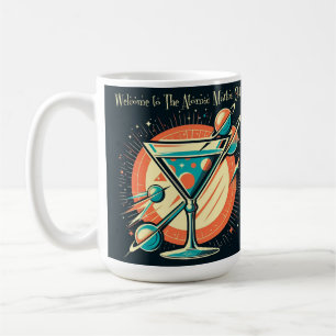 Willkommen im Atomic Martini Club Weltraumzeitalte Kaffeetasse