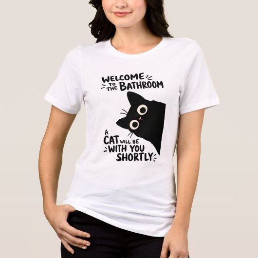 Willkommen im Badezimmer, eine Katze wird bei Ihne Tri-Blend Shirt (Vorderseite)