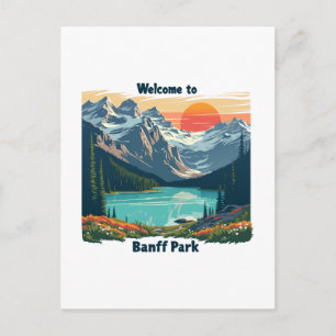 Willkommen im Banff National Canadian Park Feiertagspostkarte