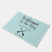 Willkommen im benutzerdefinierten Namen des Flusse Fußmatte (Schrägansicht)