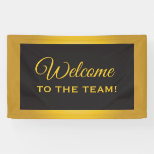 Willkommen im Beruflichen Gold und Black Team Banner