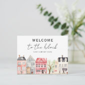 Willkommen im Block New Homeowner Realty Postkarte (Stehend Vorderseite)