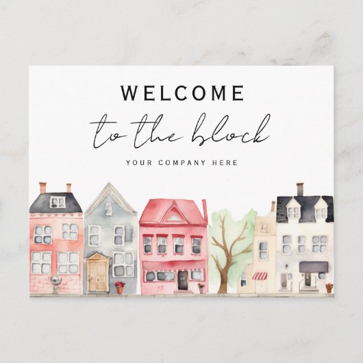 Willkommen im Block New Homeowner Realty Postkarte (Vorderseite)