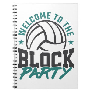 Willkommen im Block Party Volleyball Middle Block Notizblock