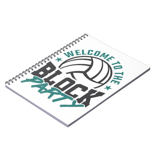 Willkommen im Block Party Volleyball Mittelblock Notizblock (Linke Seite)