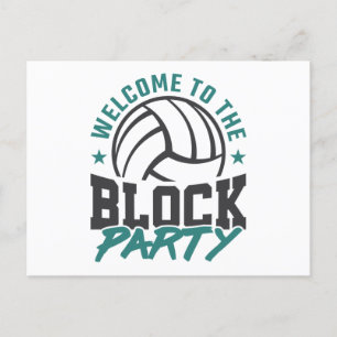 Willkommen im Block Party Volleyball Mittelblock Postkarte