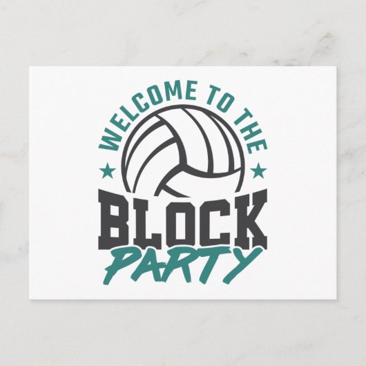 Willkommen im Block Party Volleyball Mittelblock Postkarte (Vorderseite)