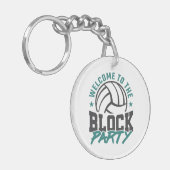 Willkommen im Block Party Volleyball Mittelblock Schlüsselanhänger (Vorderseite links)