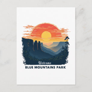 Willkommen im Blue Mountains National Australian P Feiertagspostkarte