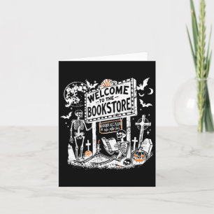 Willkommen im Bookstore Skeleton Halloween Sarcas Karte