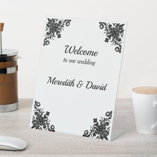 Willkommen im Brautgarten unserer Hochzeit Sockelschild (In SItu)