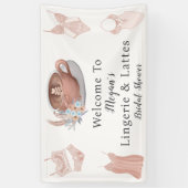 Willkommen im Brautparty Lingerie & Lattes Banner (Vertikal)