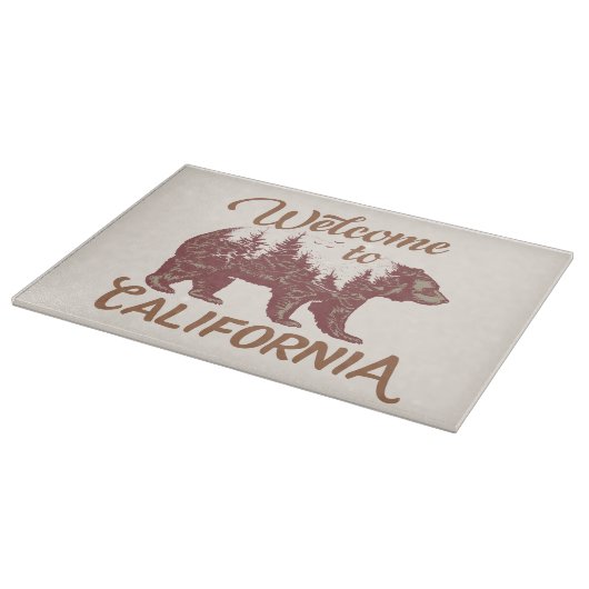 Willkommen im California Forest Bear Cutting Board Schneidebrett (Ecke)