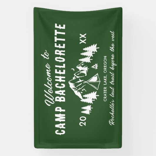 Willkommen im Camp Bachelorette Banner (Vertikal)