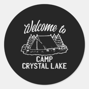 Willkommen im Camp Crystal Lake Runder Aufkleber